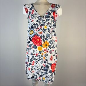 ❤️ LOFT Flowerbed Flutter Swing Dress Floral V-Neck Mini S